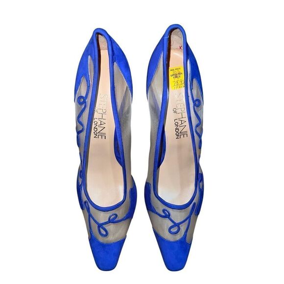 Stephanie of London-Mesh/Nubuck - Blue Pumps/Heels - Womens Size 10 GREAT CONDIT - Picture 3 of 15